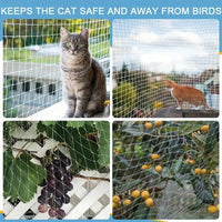 Balcony Pet Safety Net, Anti-Cat Dog Nylon Transparent Black Stainless Steel Wire Fall Protection Net