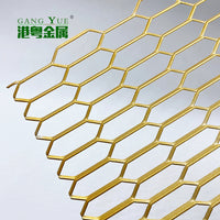 Foshan Aluminum Hexagonal Mesh Decorative Panel Curtain Wall Metal Grid Furniture Protection Net