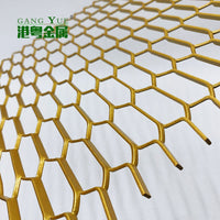 Foshan Aluminum Hexagonal Mesh Decorative Panel Curtain Wall Metal Grid Furniture Protection Net