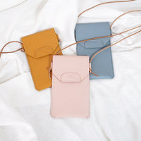 DIY Handmade Genuine Leather Fashion Crossbody Phone Bag Small Wallet Shoulder Bag Neck Pouch Portable Phone Holder