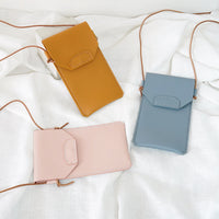 DIY Handmade Genuine Leather Fashion Crossbody Phone Bag Small Wallet Shoulder Bag Neck Pouch Portable Phone Holder