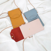 DIY Handmade Genuine Leather Fashion Crossbody Phone Bag Small Wallet Shoulder Bag Neck Pouch Portable Phone Holder