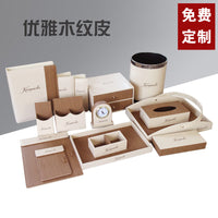 Premium Hotel Guest Service Directory Folder Tissue Box Remote Control Holder Tea Box Storage Organizer with LOGO