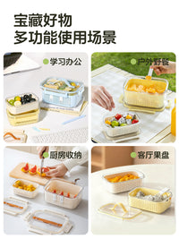 Kawashima House Fruit Bento Box Drain Fresh-keeping Box Outdoor Camping Portable Plastic Food Storage Container