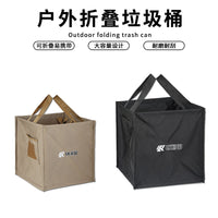 Outdoor Folding Camping Trash Can Large Capacity Storage Picnic BBQ Portable Oxford Cloth Windproof Debris Bin