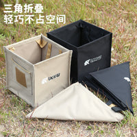 Outdoor Folding Camping Trash Can Large Capacity Storage Picnic BBQ Portable Oxford Cloth Windproof Debris Bin