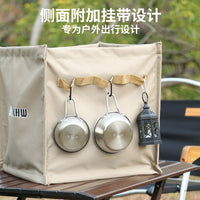Outdoor Folding Camping Trash Can Large Capacity Storage Picnic BBQ Portable Oxford Cloth Windproof Debris Bin
