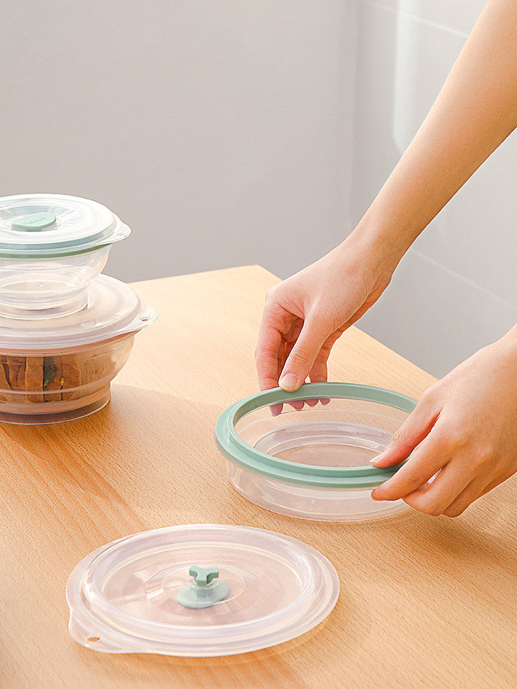 Portable Silicone Folding Bowl with Lid - High Temperature Resistant, Expandable Baby Tableware, Instant Noodle Bowl for Outdoor Travel