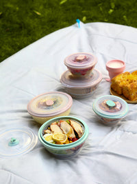 Portable Silicone Folding Bowl with Lid - High Temperature Resistant, Expandable Baby Tableware, Instant Noodle Bowl for Outdoor Travel