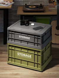 Industrial Style Foldable Storage Box with Wheels for Home Clothes Organization and Outdoor Camping