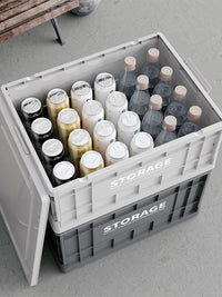 Industrial Style Foldable Storage Box with Wheels for Home Clothes Organization and Outdoor Camping
