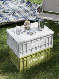 Industrial Style Foldable Storage Box with Wheels for Home Clothes Organization and Outdoor Camping