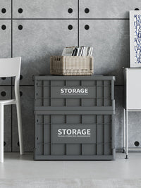 Industrial Style Foldable Storage Box with Wheels for Home Clothes Organization and Outdoor Camping