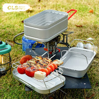 Outdoor Camping Portable Multi-functional Single Person Aluminum Lunch Box Japanese Style Cooking Travel Bento Picnic Pressure Relief Mess Kit