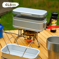 Outdoor Camping Portable Multi-functional Single Person Aluminum Lunch Box Japanese Style Cooking Travel Bento Picnic Pressure Relief Mess Kit