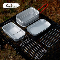 Outdoor Camping Portable Multi-functional Single Person Aluminum Lunch Box Japanese Style Cooking Travel Bento Picnic Pressure Relief Mess Kit
