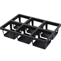 Thickened Large Black Square 6-Hole Solid Tray Self-Watering Plastic Flower Pot Organizer Moving Pallet