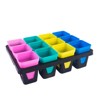 Colorful Succulent Plant Plastic Flower Pots Nursery Pots Small Square Pots with Trays