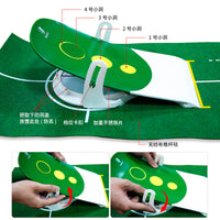 Caiton Golf Putting Trainer Compact Portable Multi-Hole with Scale Line Golf Putting Practice Mat