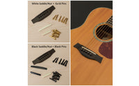 6 String Acoustic Guitar Bridge Kit Slotted Acoustic Guitar Bridge Good Intonation Hardware Easy to Install for Guitarists, Luthier, Instrument Restoration