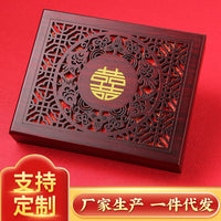 Wedding Certificate Wooden Box Marriage Gift Storage Box Engravable Carved Design for Newlyweds