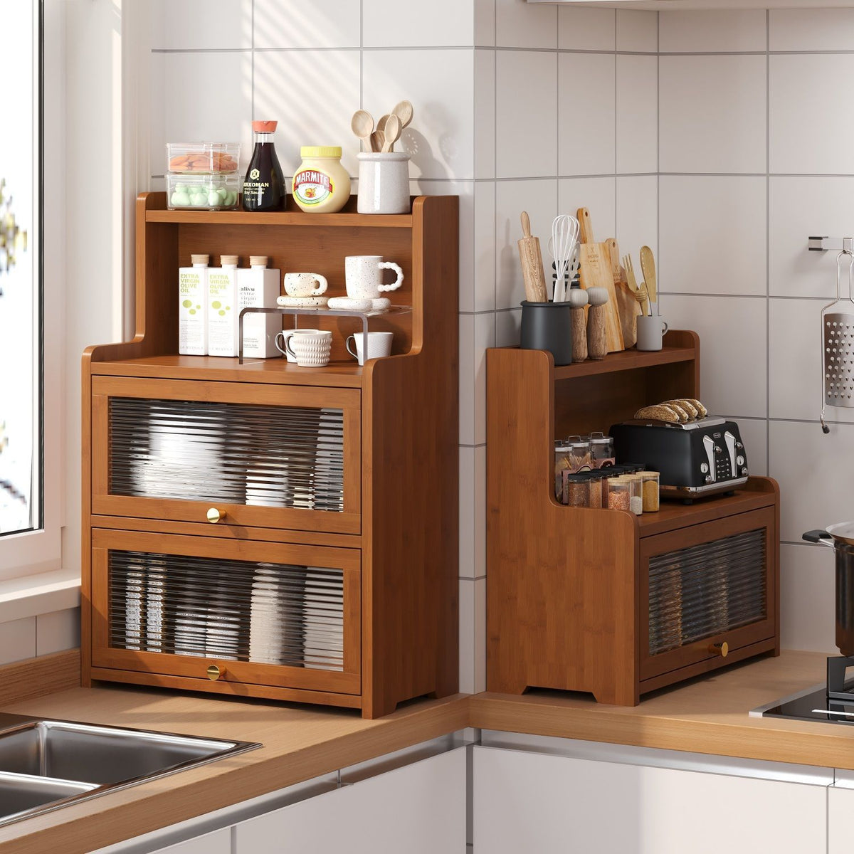 Multi-functional Kitchen Cabinet Organizer Rack for Pots, Pans, Dishes, Cups, and Spices