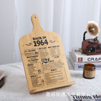Adjustable Bamboo Cookbook Stand for Kitchen - Foldable Portable Recipe Book Holder for Reading