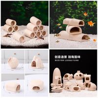Aquarium Breeding Cave, Ceramic Fish Shrimp Hiding House Spawning Pot Ornament