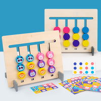 Kids Educational Memory Chess Game Four-Color Animal Logic Training Wooden Early Education Board Game