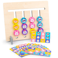 Kids Educational Memory Chess Game Four-Color Animal Logic Training Wooden Early Education Board Game