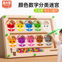 Magnetic Bead Maze Puzzle Toy for Kids 3-6 Years Old, Early Education Logic Training and Pen Holding Practice