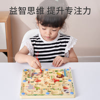 Magnetic Maze Board Game for Kids, Focus Training Labyrinth Toy with Rolling Beads, Educational Thinking Puzzle for Early Childhood