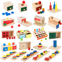 Montessori Wooden Educational Toy for Toddlers 1-3 Years Old - Early Learning Puzzle Box with Coin Drop and Drawer Game