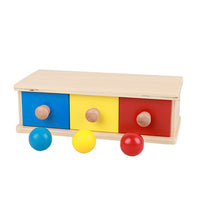 Montessori Wooden Educational Toy for Toddlers 1-3 Years Old - Early Learning Puzzle Box with Coin Drop and Drawer Game