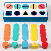 Wooden Sorting Toy for Toddlers - Shape Recognition & Color Classification Early Learning
