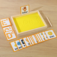 Kids Montessori Wooden Sand Tray for Letter Tracing and Drawing - Early Education Learning Toy
