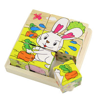 Wooden 3D Puzzle Jigsaw for Kids - Educational Preschool Toy and Birthday Gift - Six-Sided Picture Blocks