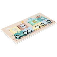 Montessori Early Education Wooden Animal Puzzle Blocks for Toddlers 1-3 Years Old - Educational Handmade Toy Gift