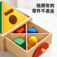 Montessori Early Education Cognitive Toy for Toddlers: Color and Shape Sorting Box with Geometric Stacking Blocks