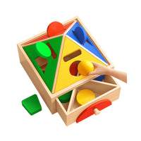 Montessori Early Education Cognitive Toy for Toddlers: Color and Shape Sorting Box with Geometric Stacking Blocks