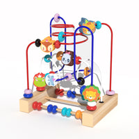 Multifunctional Wooden Animal Bead Maze Toy for Infants and Toddlers - Hand-Eye Coordination Training Early Education Building Blocks