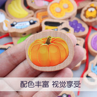 Kids Wooden Bead Maze and Lacing Toy Set for Early Education, Boys and Girls 2-4 Years Old, Large Building Blocks