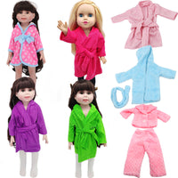 18-inch American Doll Polka Dot Pajamas Nightgown Princess Sleepwear for 48cm Dolls