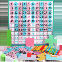 Montessori Magnetic Hundred Board for Kids, 1-100 Number Sorting, Addition, Subtraction Educational Toy for Preschoolers
