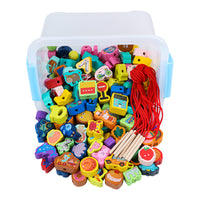 Kids Beading Toy Set DIY Fine Motor Skill Training Educational Building Blocks for Toddlers