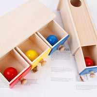 Montessori Toddler Early Education Ball Drop Coin Box Drawer Game Permanent Object Box Textile Drum 1-3 Years Old Educational Toy