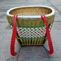 Handwoven Bamboo Baby Carrier Backpack for Infants and Toddlers, Traditional Style