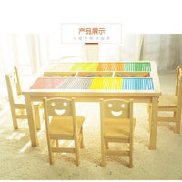 Kids Building Block Table Compatible with Lego Wooden Game Table Baby Educational Toy Multifunctional Learning Desk Early Education Station