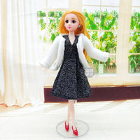 30cm BJD Doll Clothes Fashion Set Lamb Winter Fleece Coat for Girls Toy Doll