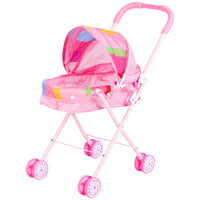 Kids Pretend Play Simulation Baby Stroller with Doll Set for Toddler Girls